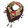 Женский платок с цветами и бахромой 14237-6