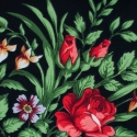Женский платок с цветами и бахромой 14237-5