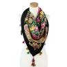 Женский платок с цветами и бахромой 14237-5